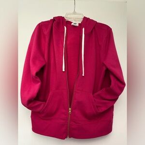 Old Navy Vibrant Pink Fleece Jacket Women Large
